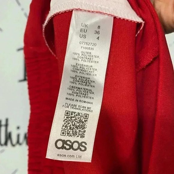 NWOT ASOS DESIGN Wide Leg Track Pants in Red with Contrast Stripe - Picture 7 of 7